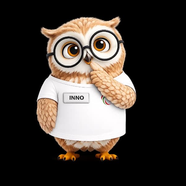 Inno, la mascota de CIECEL, pensando